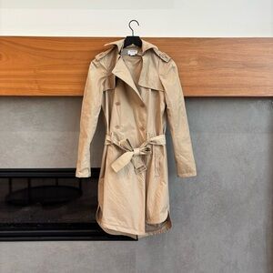 Helmut Lang Double Breasted Cotton Blend
Trench Coat, Size P